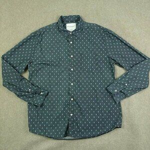 Aeropostale‎ Men's XL Blue Hearts Print  Cotton Button-Up Shirt